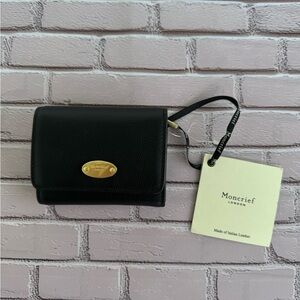 Moncrief London Italian Leather Black  Wallet - NWT MSRP 285$